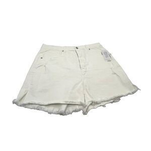 And Now This Women's High-Rise Frayed-Hem Jean Shorts, White, Sz. 32